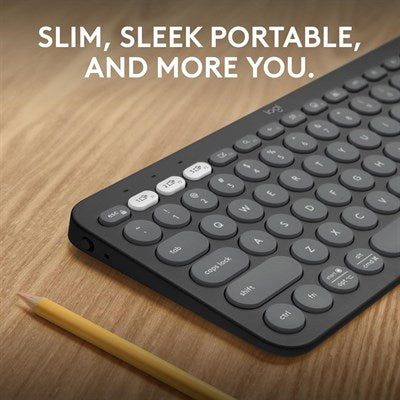 Logitech Pebble Keys 2 K380s Slim Minimalist Bluetooth Keyboard with Customizable Keys - Black