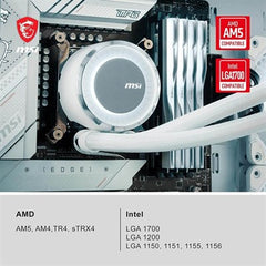 MSI MAG CORELIQUID E360 360mm RGB AIO CPU Liquid Cooler - White