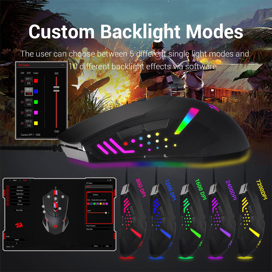 Redragon Centrophorus M601 RGB Wired Gaming Mouse