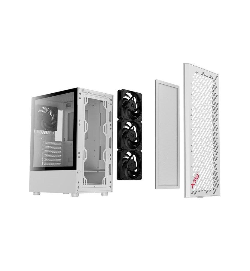 XPG VALOR AIR ATX Mid Tower Computer Case - Black Includes 4 VENTO 120 Fans